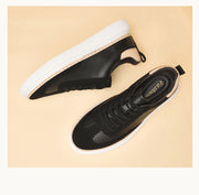 Thick-Soled Cowhide Stitch Sneakers