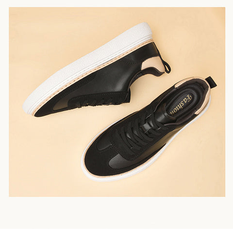 Thick-Soled Cowhide Stitch Sneakers
