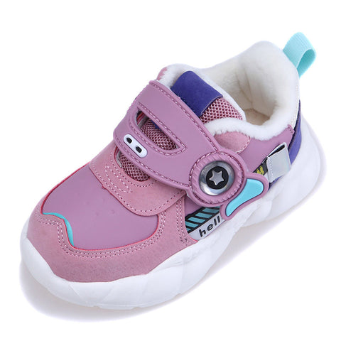 Super Light Solid-soled Short-pile And Cotton Sneakers