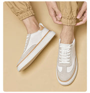 Thick-Soled Cowhide Stitch Sneakers