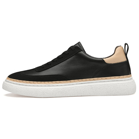 Thick-Soled Cowhide Stitch Sneakers