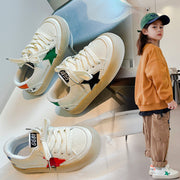 Girls' Leather All-match Star Casual Sneakers