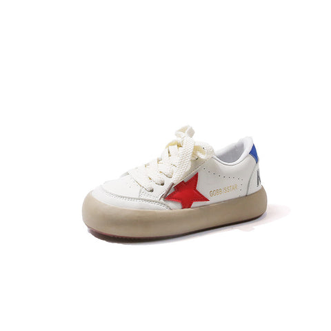 Girls' Leather All-match Star Casual Sneakers