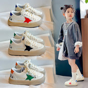 Girls' Leather All-match Star Casual Sneakers