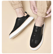 Thick-Soled Cowhide Stitch Sneakers