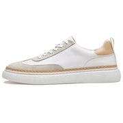 Thick-Soled Cowhide Stitch Sneakers